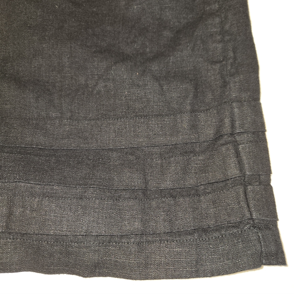 Original By Nicole Miller Linen Blend Short Dress In Black Vertical Pleating XXL - Picture 3 of 8